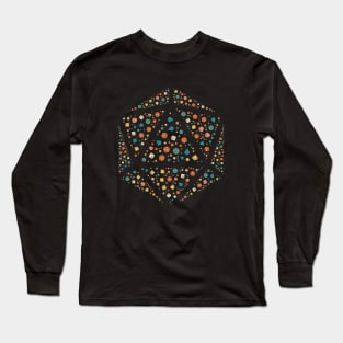 Retro D20 Dice Shaped Polyhedral Dice Set Long Sleeve T-Shirt